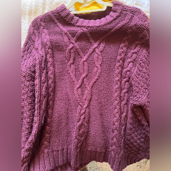 Aerie Chunky Knit Women’s Sweater Purple Size Small - Picture 2 of 6
